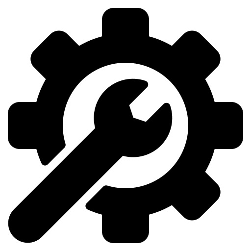 Wrench and gear icon representing garage door repair services and maintenance in Naples, FL.