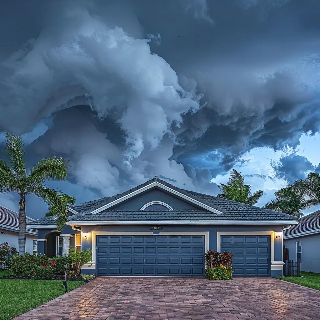 Garage door built to withstand hurricane conditions in Florida