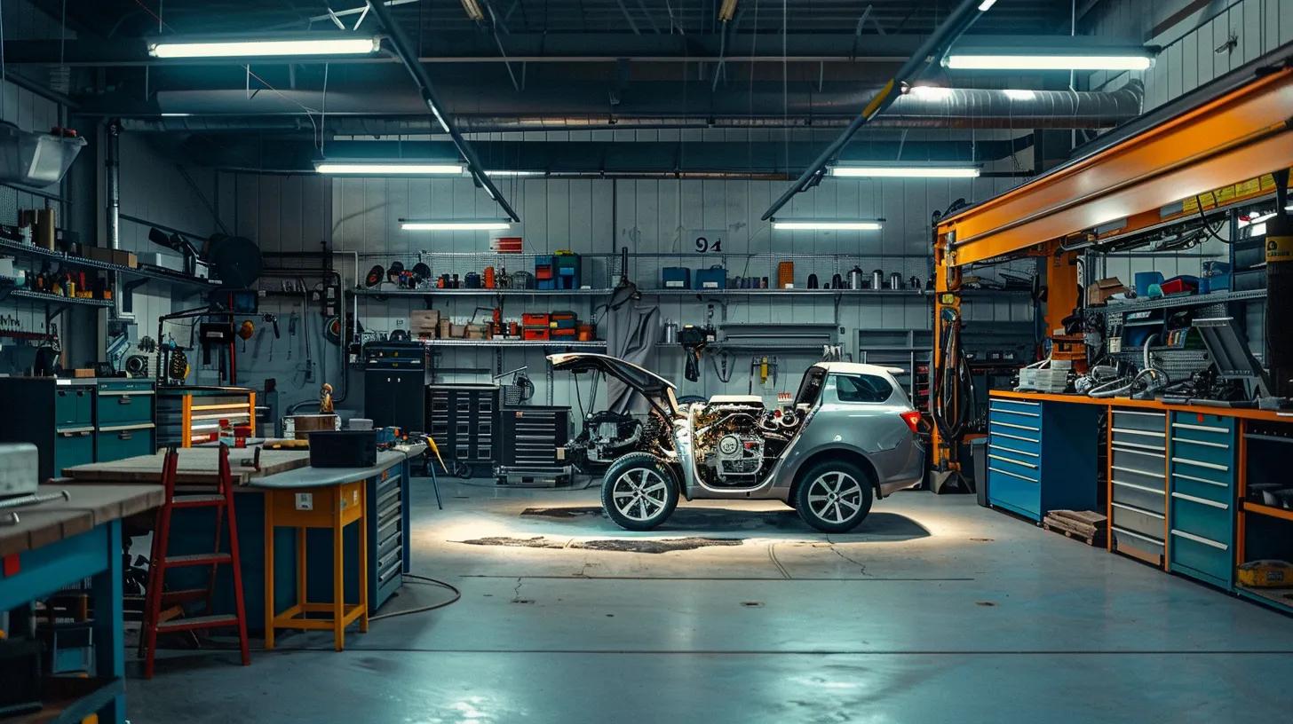 Well-lit garage showcasing smart storage and premium finishes