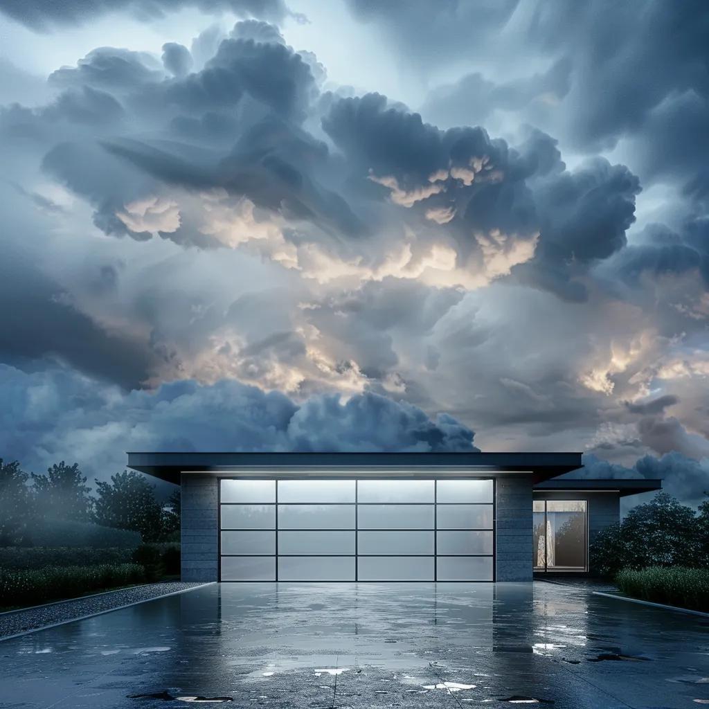 Hurricane-rated garage door showcasing reinforced features for storm protection