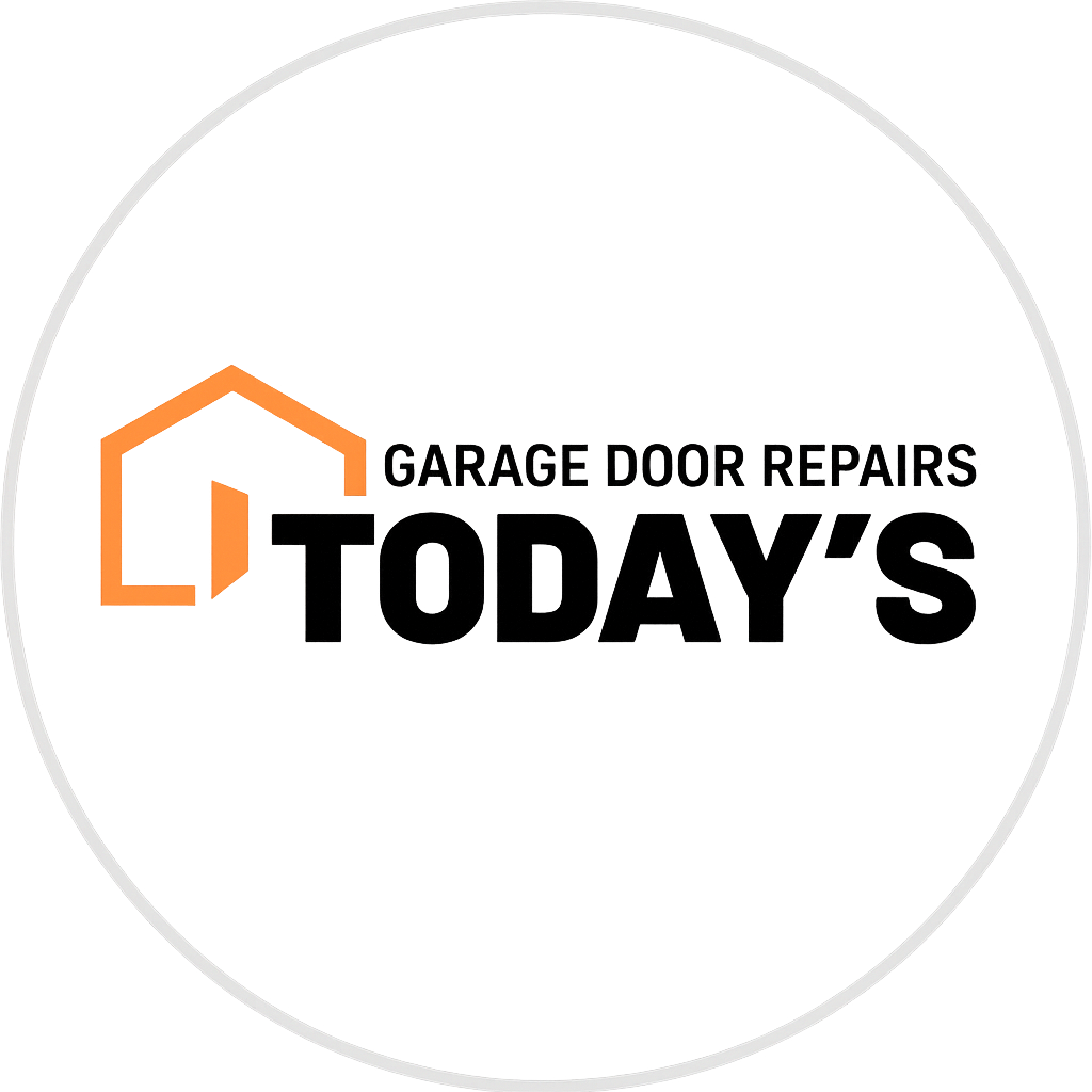 Garage Door Repairs logo for Today's Garage Door Repair Service, featuring an orange house icon and bold text, emphasizing emergency repair services in Fort Myers.